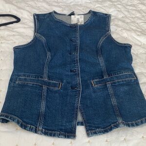 American Eagle Outfitters Blue Denim Vest